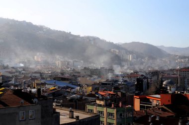 04 Ocak 2012 Giresun Türkiye.Giresun ilinde kömür dumanı ile şiddetli hava kirliliği.