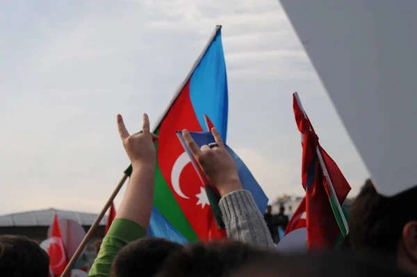 Şubat 2012 Stanbul Türkiye Taksim Meydanı Nda Hocalı Trajedisini Protesto — Stok fotoğraf