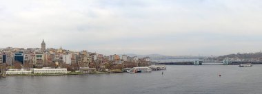 Panoramic view to the Golden Horn of the Istanbul,Turkey. clipart