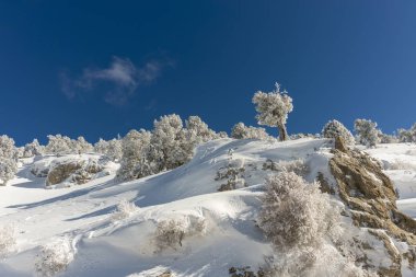 Dağlar karla kaplı. Arka plan için.