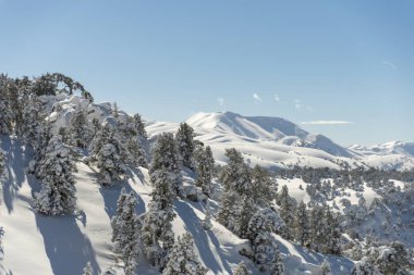 Dağlar karla kaplı. Arka plan için.