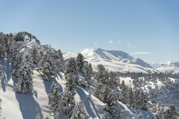 Dağlar karla kaplı. Arka plan için.