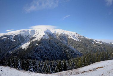 Trabzon ili Maçka ilçesi yaylada kış mevsimi. Türkiye.