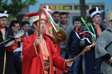 05 Mayıs 2009 Bursa Türkiye.Osmanlı Askeri Bandosu Mehter, Türk Silahlı Kuvvetleri'nin bir parçası olan Mehter Bölük'ü olarak Türkiye'de özel günlerde çalıyor..