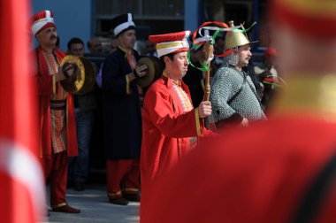 05 Mayıs 2009 Bursa Türkiye.Osmanlı Askeri Bandosu Mehter, Türk Silahlı Kuvvetleri'nin bir parçası olan Mehter Bölük'ü olarak Türkiye'de özel günlerde çalıyor..