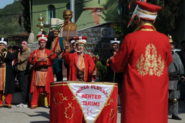 Május 2009 Bursa Törökország Oszmán Katonai Band Mehter Továbbra Játszik — Stock Fotó