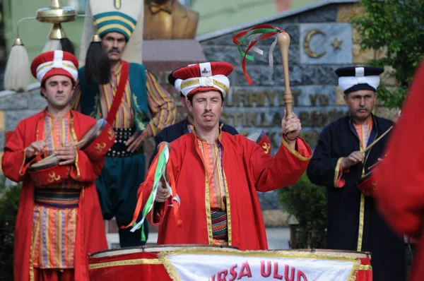 Mei 2009 Bursa Turkije Ottomaanse Militaire Band Mehter Speelt Nog — Stockfoto