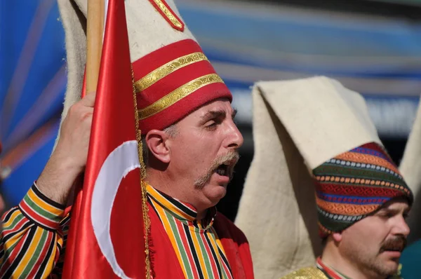 Mayıs 2009 Bursa Türkiye Osmanlı Askeri Bandosu Mehter Türk Silahlı — Stok fotoğraf