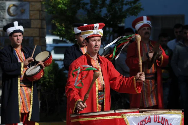 Május 2009 Bursa Törökország Oszmán Katonai Band Mehter Továbbra Játszik — Stock Fotó