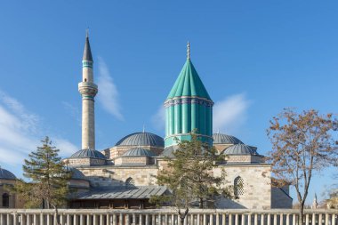 11 Şubat 2019 Konya Türkiye.Mevlana Celaleddin Rumi Camii insanlığa umut ve ilham veren bir Anadolu kutsal insanıydı. 1207 yılında Afganistan'da (veya Wakhsh, prese köyünde) bugün Balkh, Horasan şehrinde doğdu.