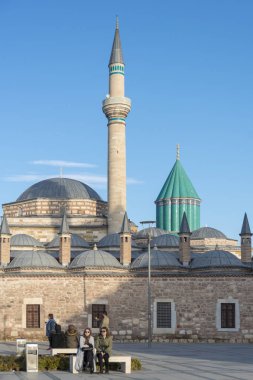 11 Şubat 2019 Konya Türkiye.Mevlana Celaleddin Rumi Camii insanlığa umut ve ilham veren bir Anadolu kutsal insanıydı. 1207 yılında Afganistan'da (veya Wakhsh, prese köyünde) bugün Balkh, Horasan şehrinde doğdu.