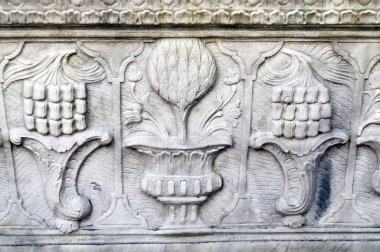 Osmanlı dönemine ait bir mezar taşından detaylar. İstanbul Türkiye