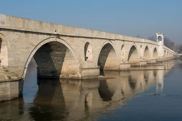Pont Meric Sur Fleuve Meric Dans Province Edirne Turquie — Photo