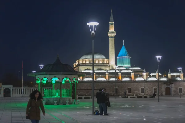 Február 2019 Konya Törökország Mecset Mevlana Celaleddin Rumi Volt Anatóliai — Stock Fotó