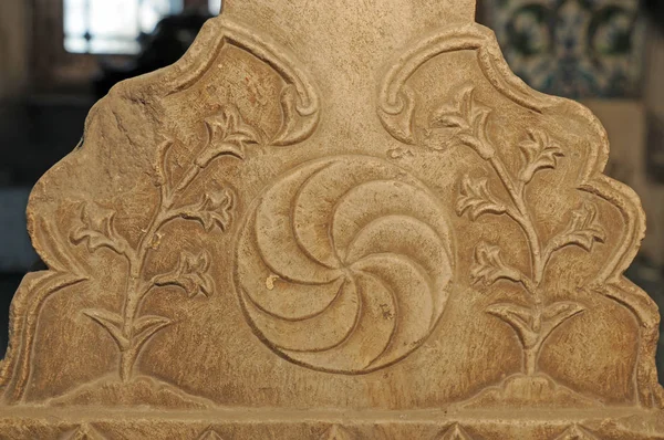 Detalhe Uma Pedra Tumular Era Otomana Istambul Turquia — Fotografia de Stock