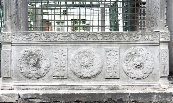 Detail Aus Einem Grabstein Aus Dem Osmanischen Era Istanbul Türkei — Stockfoto