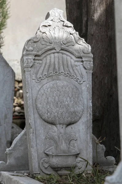 Detalle Una Lápida Época Otomana Estambul Turquía —  Fotos de Stock