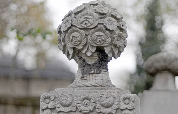 Pedras Tumulares Permaneceram Era Otomana Cada Feito Por Mármore Flor — Fotografia de Stock