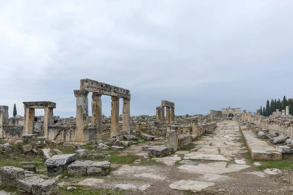 Ruiny Starożytnego Miasta Hierapolis Pamukkale Denizli Turcja — Zdjęcie stockowe