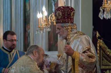 24 Nisan 2011 İstanbul.The Paschal Greeting, Paskalya Alkışı olarak da bilinir, Doğu Ortodoksları, Doğu Ortodoksları ve Doğu Katolik Hristiyanları arasında bir Paskalya geleneğidir..