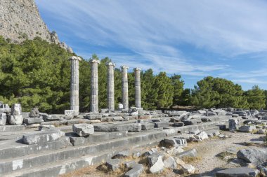 Priene, Menderes (Maeander) Nehri'nin yaklaşık 0 km kuzeyinde ve Ege Denizi'nin 16 km iç kesiminde, Türkiye'nin güneybatısında, İonia Antik Kenti.