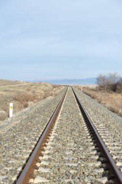 30 Ocak 2019 Cardak Denizli Türkiye.Tren rayları.