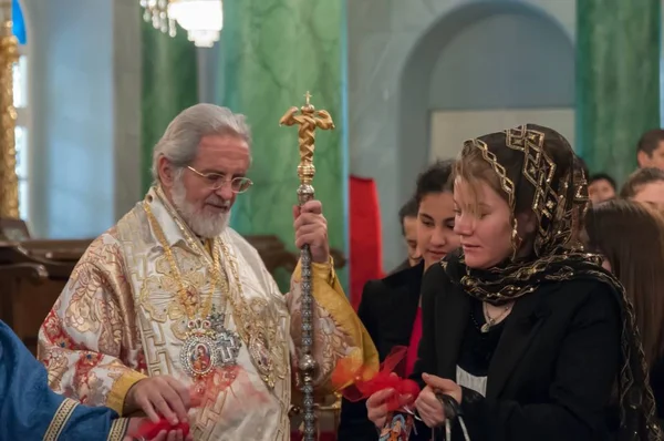 stock image APRIL 24,2011 ISTANBUL.The Paschal Greeting, also known as the Easter Acclamation, is an Easter custom among Eastern Orthodox, Oriental Orthodox, and Eastern Catholic Christians.