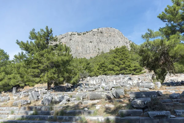 Priene Orașul Antic Ionia Aproximativ Nord Râul Menderes Maeander Marea — Fotografie, imagine de stoc