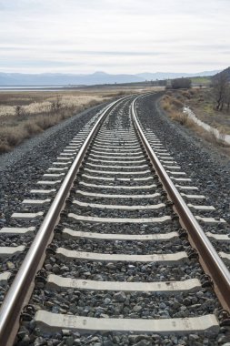 30 Ocak 2019 Cardak Denizli Türkiye.Tren rayları.