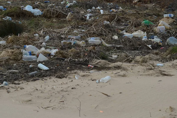 FEBRUARY 19,2017 ISTANBUL Many kind of waste on the beach.Environmental pollution.