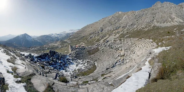 Las Ruinas Sagalassos Sitio Arqueológico Suroeste Burdur Turquía Parcialmente Cubierto — Foto de Stock