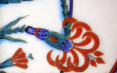 30.12.2009 İstanbul Türkiye.Mavi Cami'den çiçek desenli çini,eski Osmanlı dönemi.