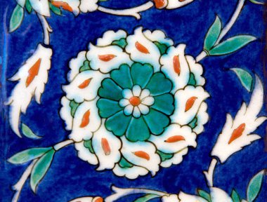 30.12.2009 İstanbul Türkiye.Mavi Cami'den çiçek desenli çini,eski Osmanlı dönemi.