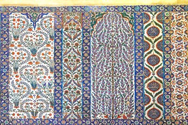 30.12.2009 İstanbul Türkiye.Mavi Cami'den çiçek desenli çini,eski Osmanlı dönemi.