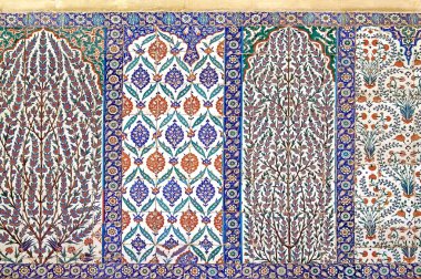 30.12.2009 İstanbul Türkiye.Mavi Cami'den çiçek desenli çini,eski Osmanlı dönemi.