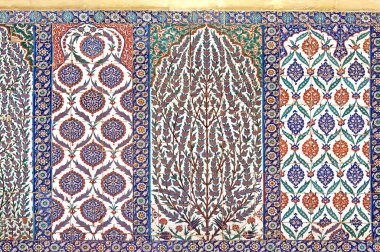 30.12.2009 İstanbul Türkiye.Mavi Cami'den çiçek desenli çini,eski Osmanlı dönemi.