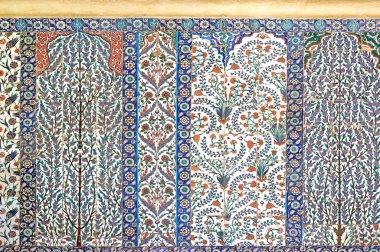30.12.2009 İstanbul Türkiye.Mavi Cami'den çiçek desenli çini,eski Osmanlı dönemi.