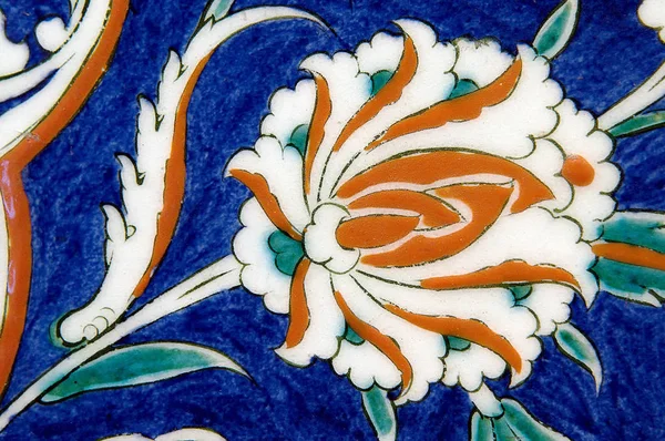 2009 Stanbul Türkiye Mavi Cami Den Çiçek Desenli Çini Eski — Stok fotoğraf