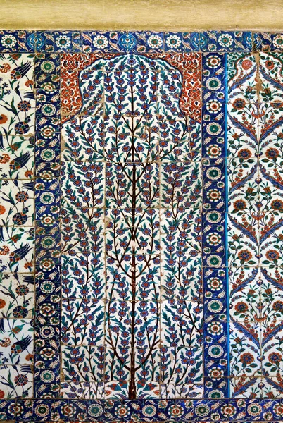 2009 Istanbul Turkey Floral Patterned Tile Blue Mosque Ancient Ottoman — Stock Photo, Image