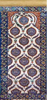 30.12.2009 İstanbul Türkiye.Mavi Cami'den çiçek desenli çini,eski Osmanlı dönemi.
