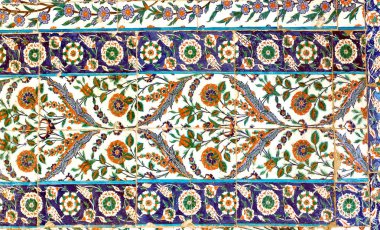 30.12.2009 İstanbul Türkiye.Mavi Cami'den çiçek desenli çini,eski Osmanlı dönemi.