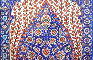 30.12.2009 İstanbul Türkiye.Mavi Cami'den çiçek desenli çini,eski Osmanlı dönemi.