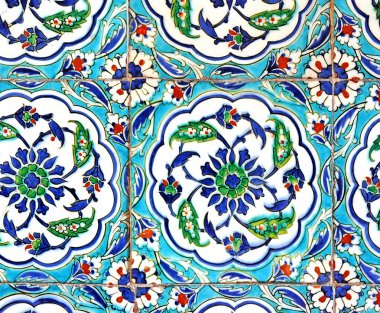 30.12.2009 İstanbul Türkiye.Mavi Cami'den çiçek desenli çini,eski Osmanlı dönemi.