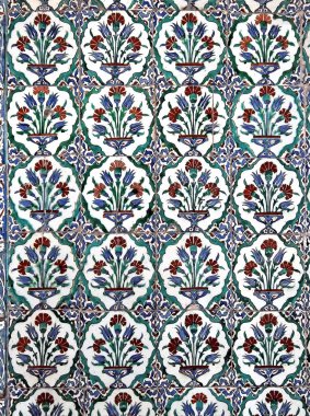 30.12.2009 İstanbul Türkiye.Mavi Cami'den çiçek desenli çini,eski Osmanlı dönemi.
