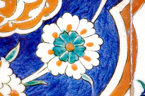 2009 Istanbul Turkey Floral Azulejo Modelado Mesquita Azul Antiga Era — Fotografia de Stock