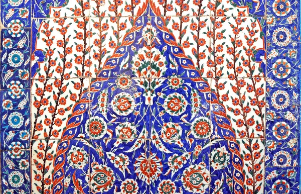 2009 Istanbul Turquey Azulejo Con Dibujos Florales Mezquita Azul Antigua — Foto de Stock