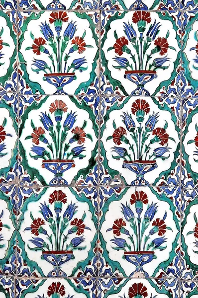 2009 Istanbul Turquey Azulejo Con Dibujos Florales Mezquita Azul Antigua — Foto de Stock