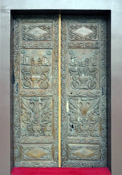 Wood carved door from Pontus era Trabzon,Turkey