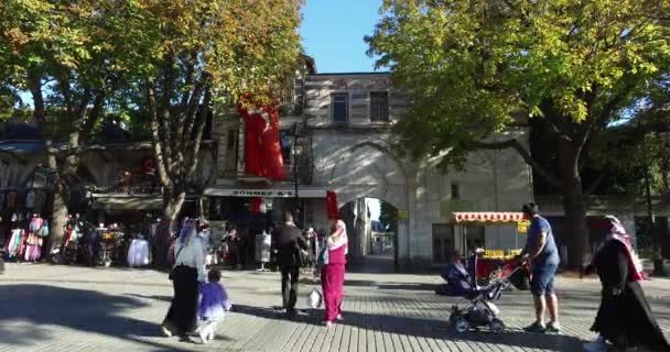 Plaza Sultanahmet Sultanahmet Meydani Casco Antiguo Estambul Algunos Los Monumentos — Vídeo de stock