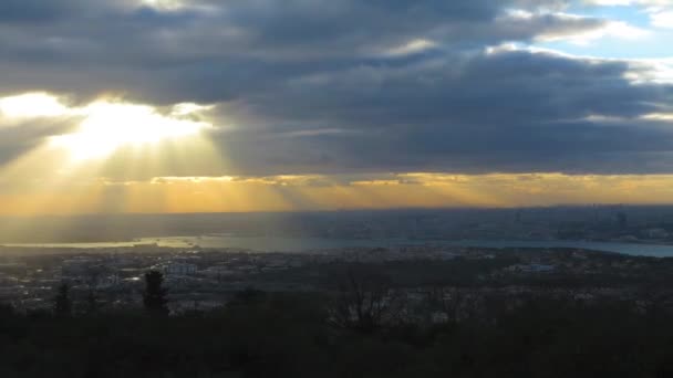 Sonnenuntergang Über Der Historischen Halbinsel Der Provinz Istanbul — Stockvideo